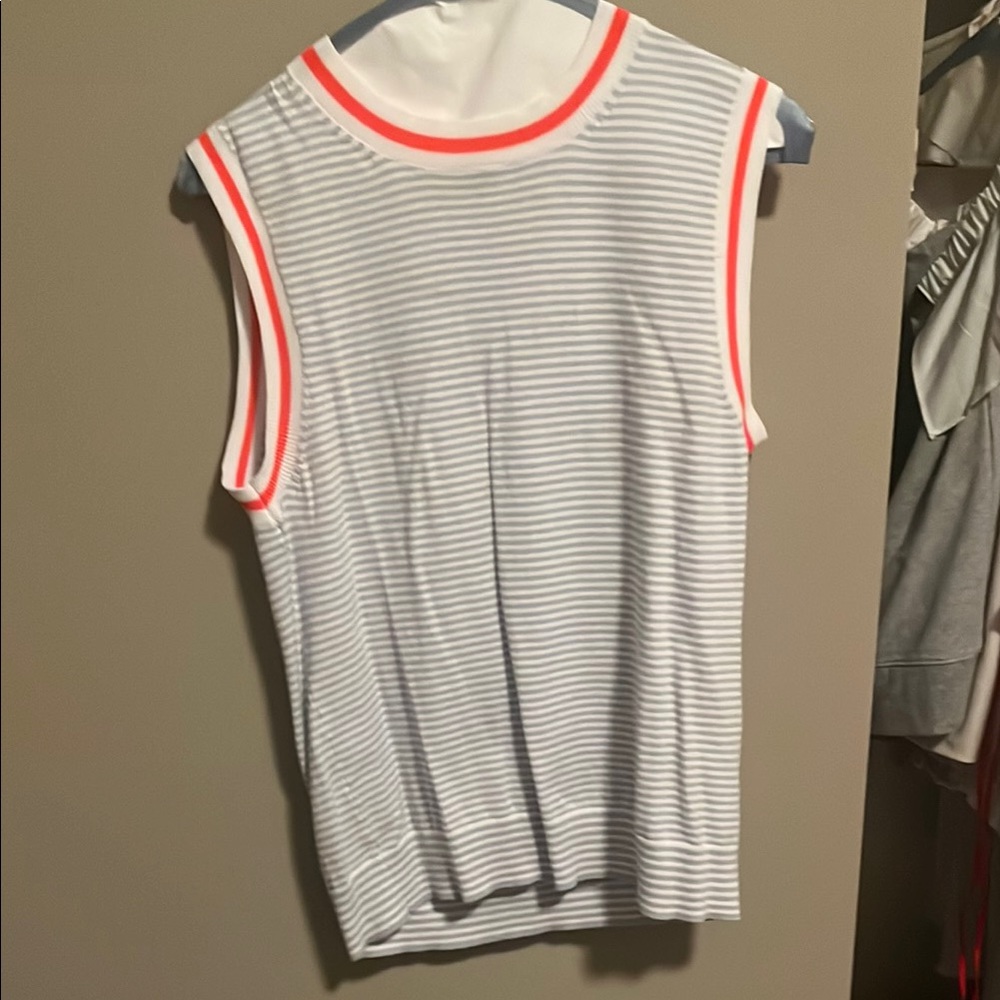 Striped Sleeveless Top with Neon Accents